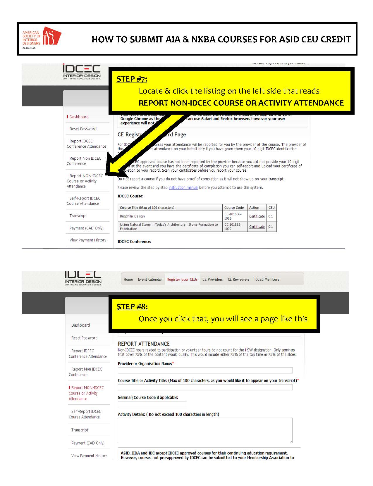 HOW TO SUBMIT AIA  NKBA COURSES FOR ASID CEU CREDIT Page 04