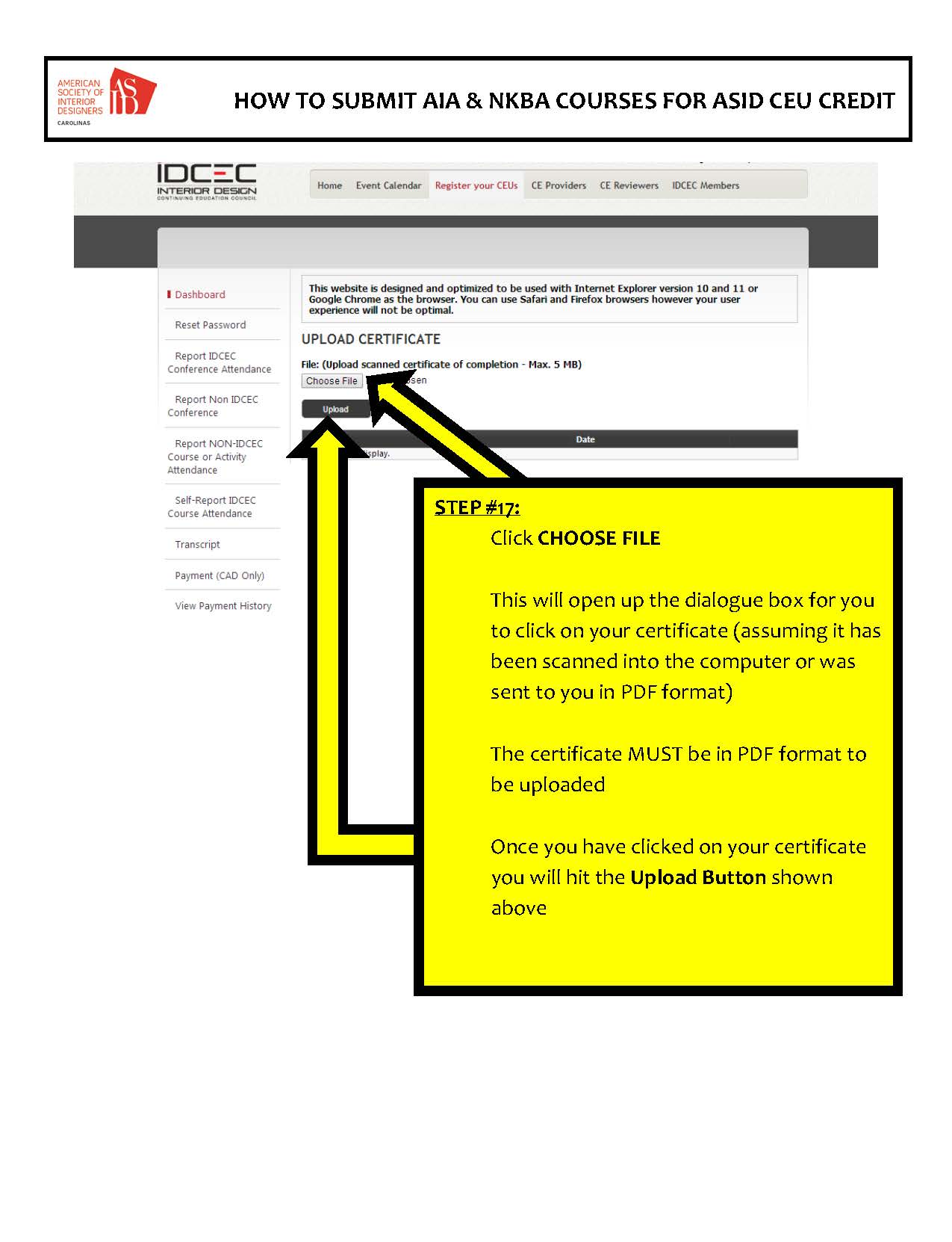 HOW TO SUBMIT AIA  NKBA COURSES FOR ASID CEU CREDIT Page 09